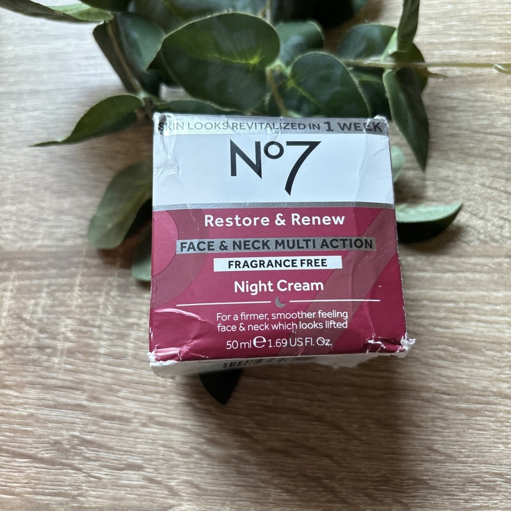 No7 Restore & Renew Face & Neck Multi Action Fragrance Free  Night Cream